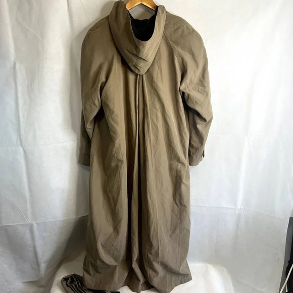 New York Harbor Vtg Hooded Khaki Trench Coat with Liner Size 10 - Picture 2 of 15